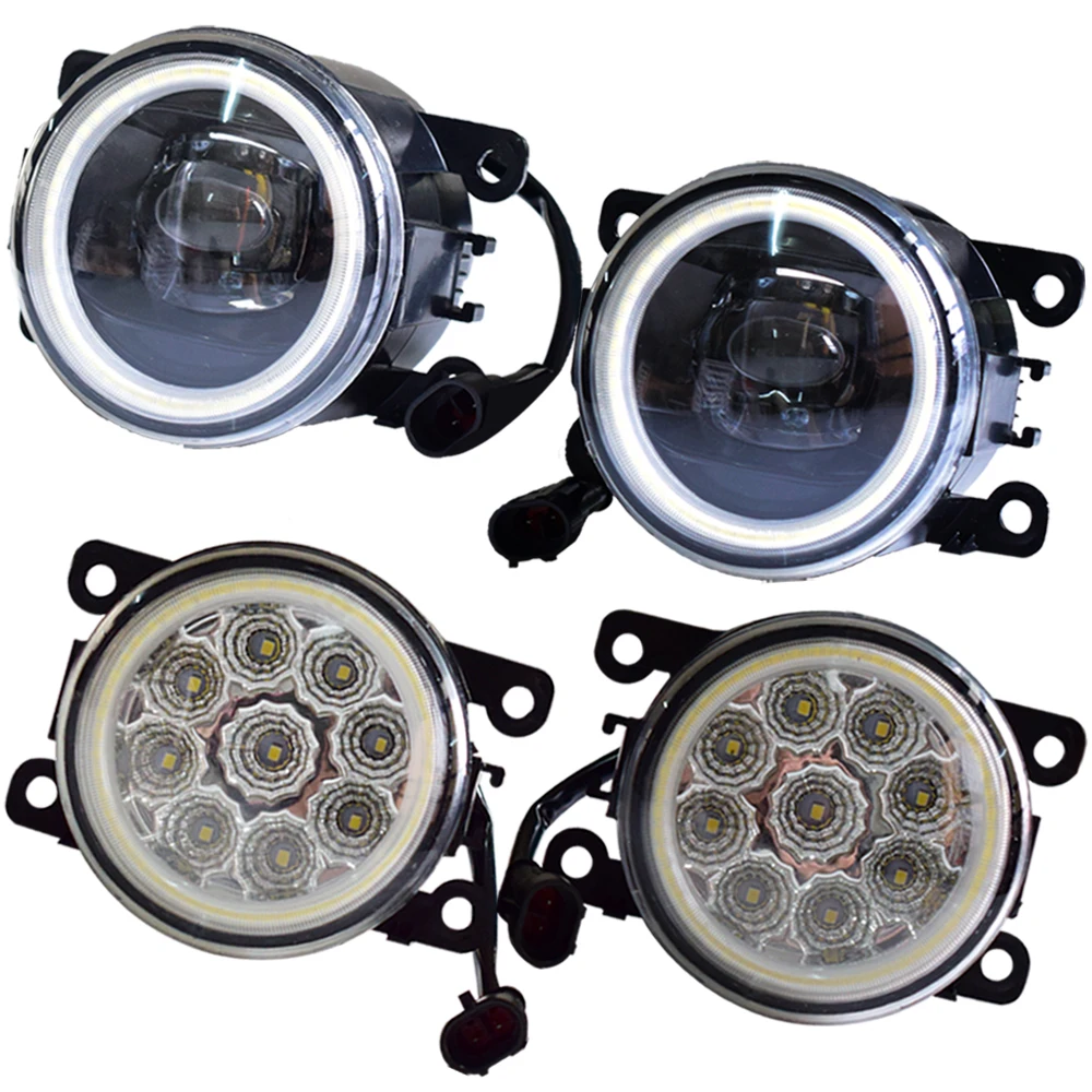 

For Jaguar X-Type CF1 Saloon 2001-2009 Car LED Bulb 4000LM Front Fog Light + Angel Eye Daytime Running Light DRL 12V 2 Pieces