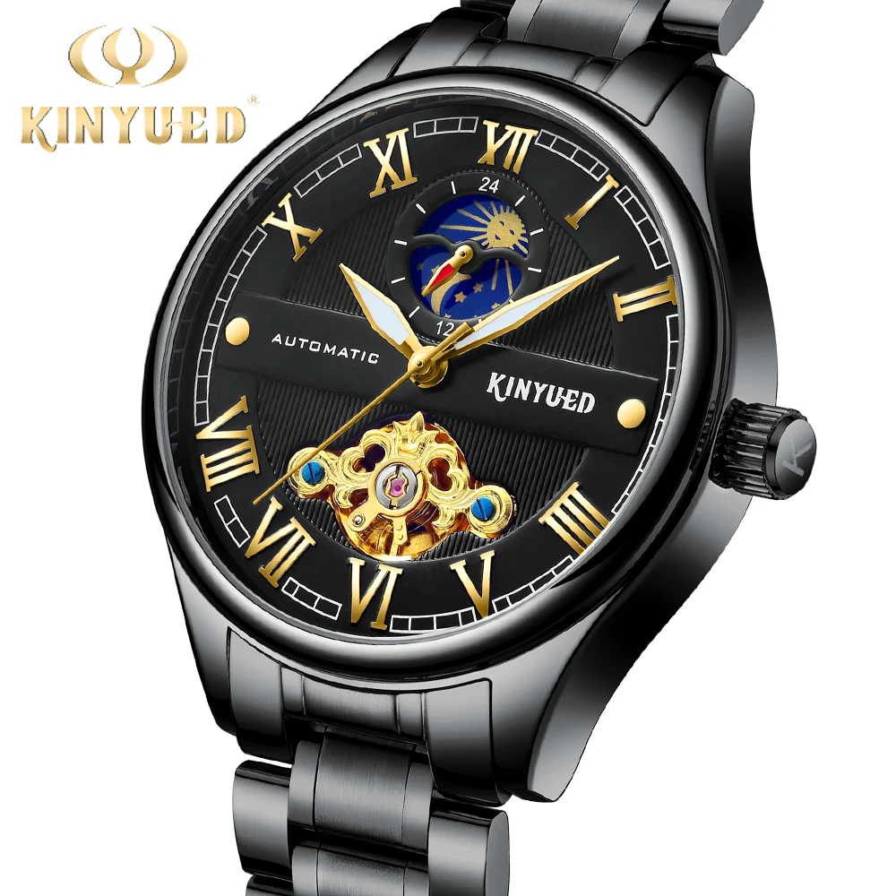 

KINYUED 2019 New Automatic Mechanical Wrist Watches Mens Luxury Brand Men Watch Stainless Steel Male Clock relogio masculinos