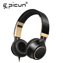 Cheapest Picun I58 Wired Earphone for Phones Foldable Headsets with Strong Bass AUX Cable for Computer Headphones with Microphone