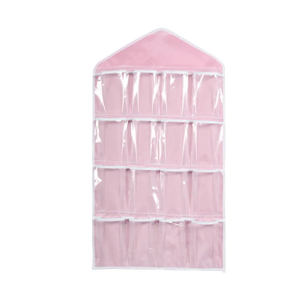

New style 16 pockets Polyester Hanging Organizer Bag Socks Bra Underwear Rack Hanger Storage Hot Sale