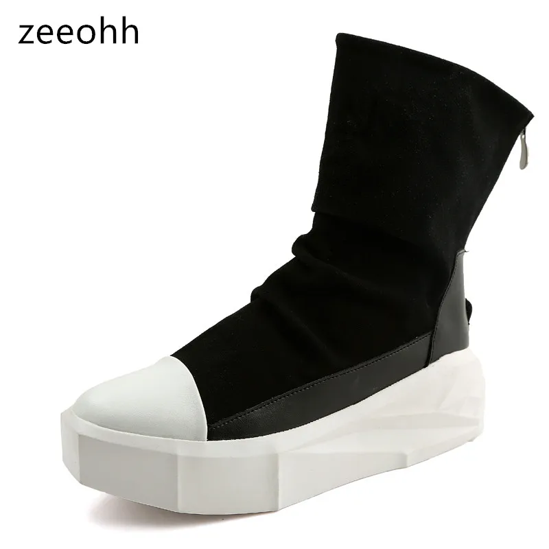 zeeohh New High Top Men Shoes Flats Slip On Casual Shoes Male Shoes Comfortable Man Trainers Zapatillas Hombre