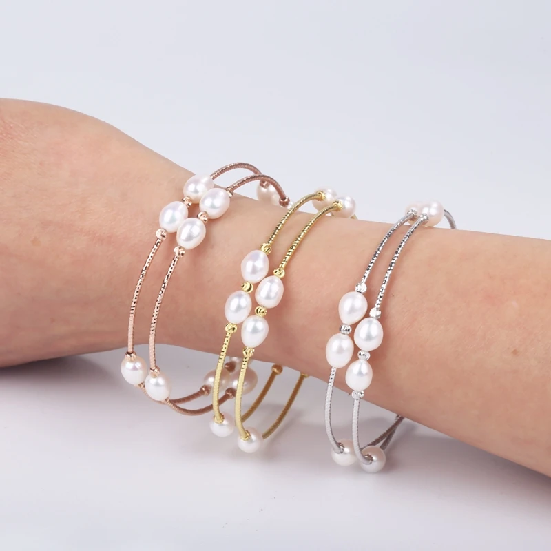 

2018 latest double layer design Memory bounces back S925 silver Rose gold Bracelet femme adjustable bracelets for women