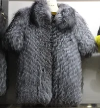 2016 New Arrival Genuine Natural twill Furs Gilet Real Silver Fox Fur Jacket Vest Women Furs Outerwear Waistcoat