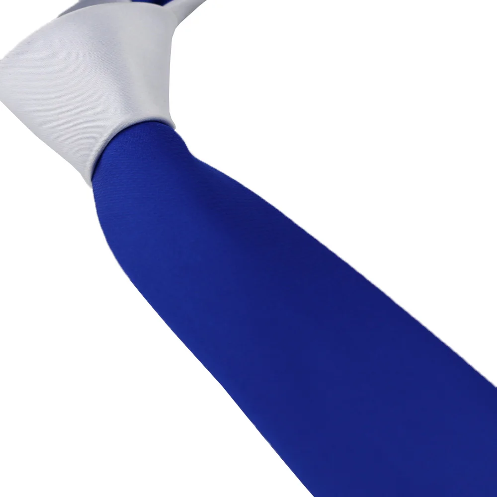 

Coachella Tie Unique Design tie White Knot Contrast Royal Blue Necktie Microfiber Skinny Tie 6cm