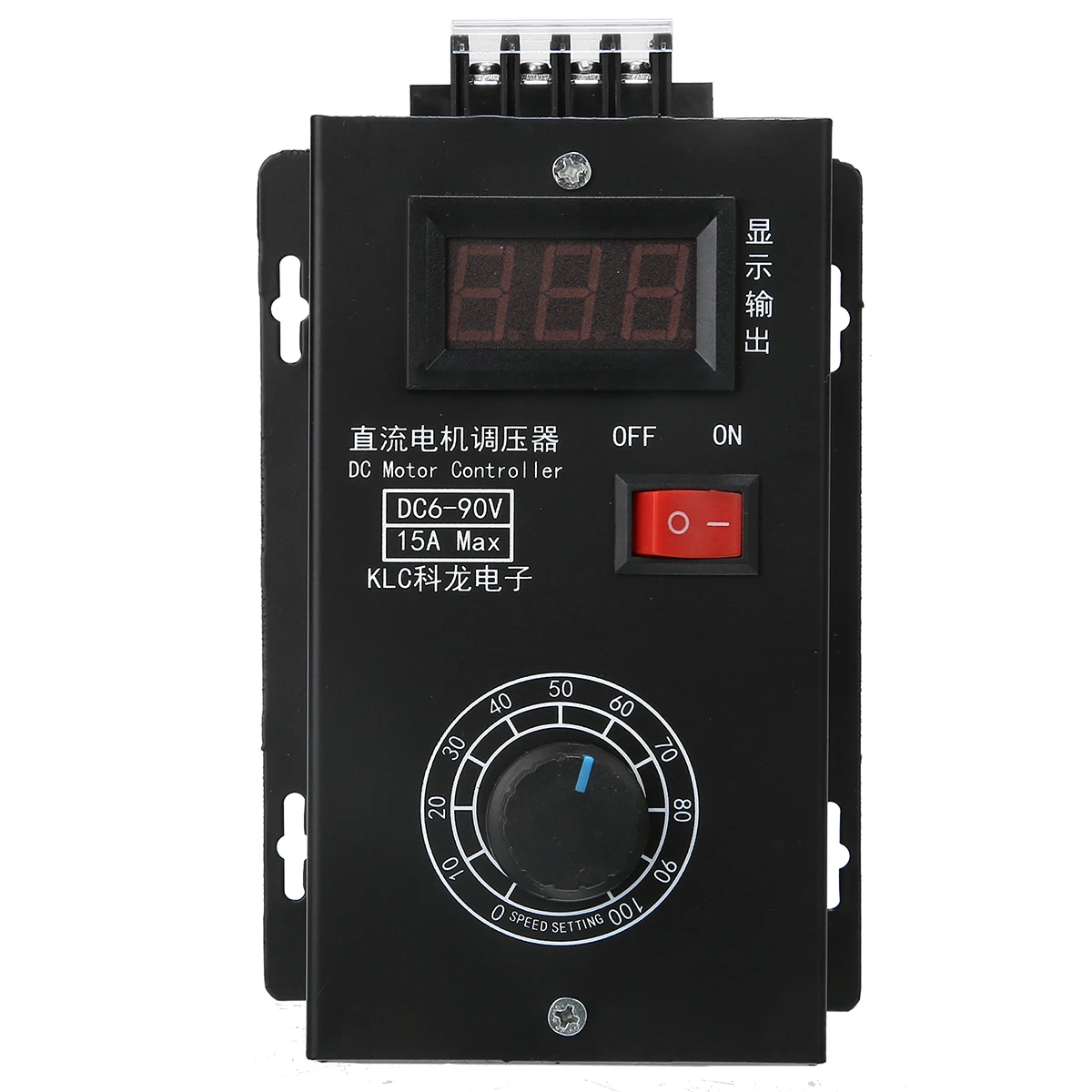 

Universal PWM Speed Controller Regulator DC Motor 15A Governor Volt Display 6-90V With 20A Ceramic Fuse
