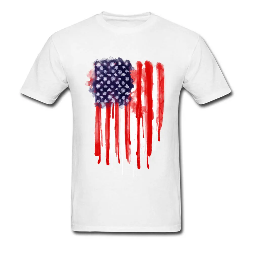 cosie Tops Shirts Summer/Autumn 2018 Newest Round Collar 100% Cotton Clothing Shirt Men Top T-shirts American Spatter Flag American Spatter Flag white