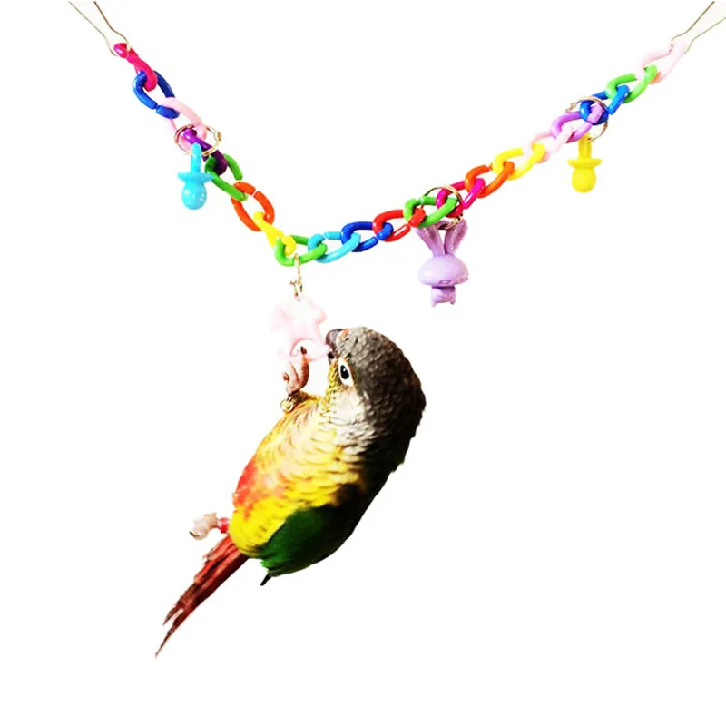New Design 35cm Pet Bird Parrot Toys Acrylic Colorful Chewing Drawbridge Swing Pet Accessories