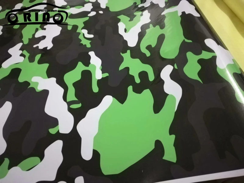 Black Green White Camouflage Vinyl Film-4