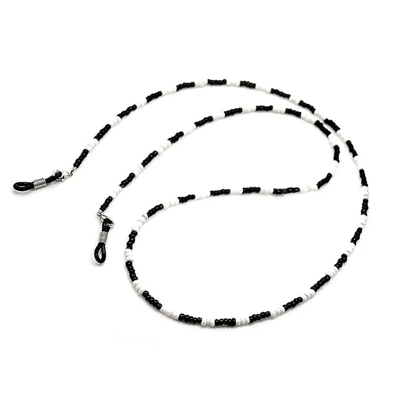 Imixlot Классические черные и белые бусины солнцезащитные очки ремешок ремень Цепочки и ожерелья из металла очков очки цепи шнура очки для