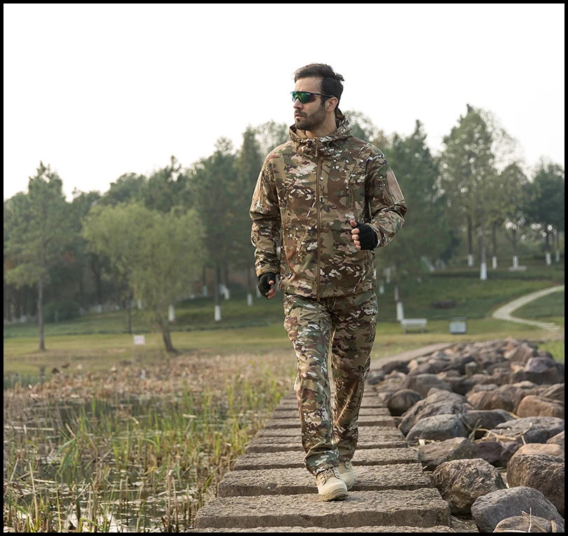 S. ARCHON военная форма камуфляжные костюмы для мужчин мягкие в виде ракушки флисовая ветровка армейская куртка пальто водонепроница