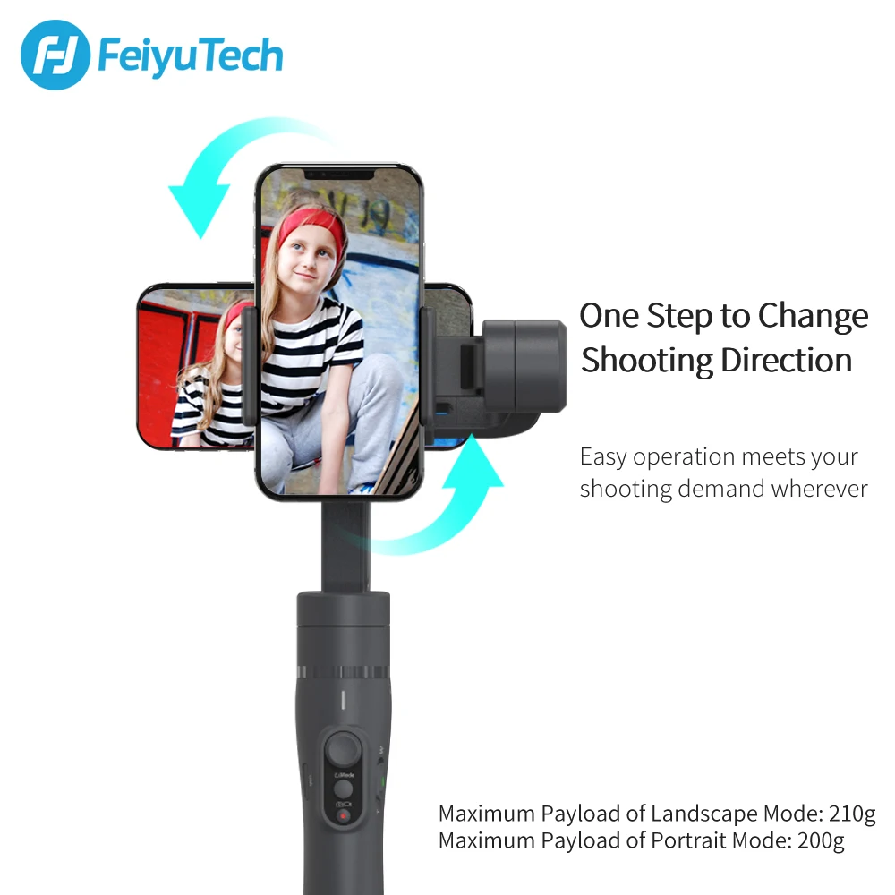  FeiyuTech Vimble 2 Smartphone Gimbal 3-Axis Handheld Stabilizer with 183mm Extension Pole Tripod fo