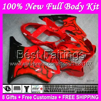 

+Tank For HONDA Fairing CBR 600F4 black flames CBR600F4 99-00 B4 CBR600 F4 FS NEW black red 600F4 99 00 1999 2000 +Decal