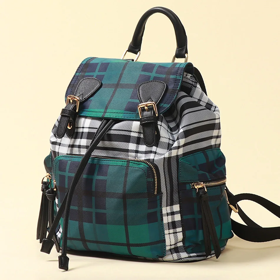 2018 small women Canvas Packpack Chassic Panelled Plaid School Bag for Teenager Girls Variety Shoulder Purse Bagpack Rucksack (2)