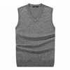 S-6XL Men Sleeveless Sweater Vest Male Autumn Spring Cotton Knitted Solid Vest Sweater Man Business V Neck Top Slim Sweaters Boy 4