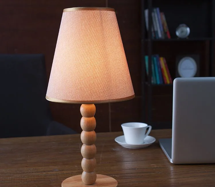 Wood color household table lamp bedroom desk lamp table lamp minimalist and elegant style ...
