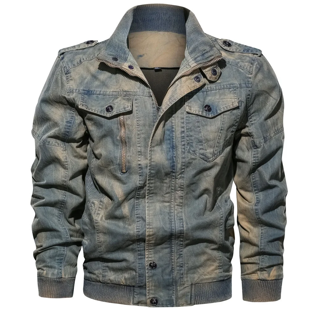 2019 Mens Denim Jacket Coats Men Autumn Winter Casual Vintage Streetwear Bomber Jackets and Coats Military Tactical Pilot jacket 2019 Mens Denim Jacket Coats Men Autumn Winter Casual Vintage Streetwear Bomber Jackets and Coats Military Tactical Pilot jacket