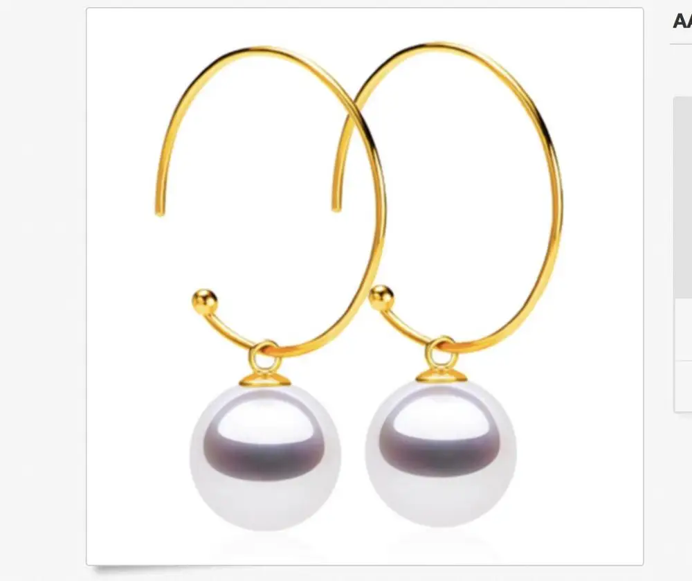 

charming 10-11mm south sea white pearl earring 14k