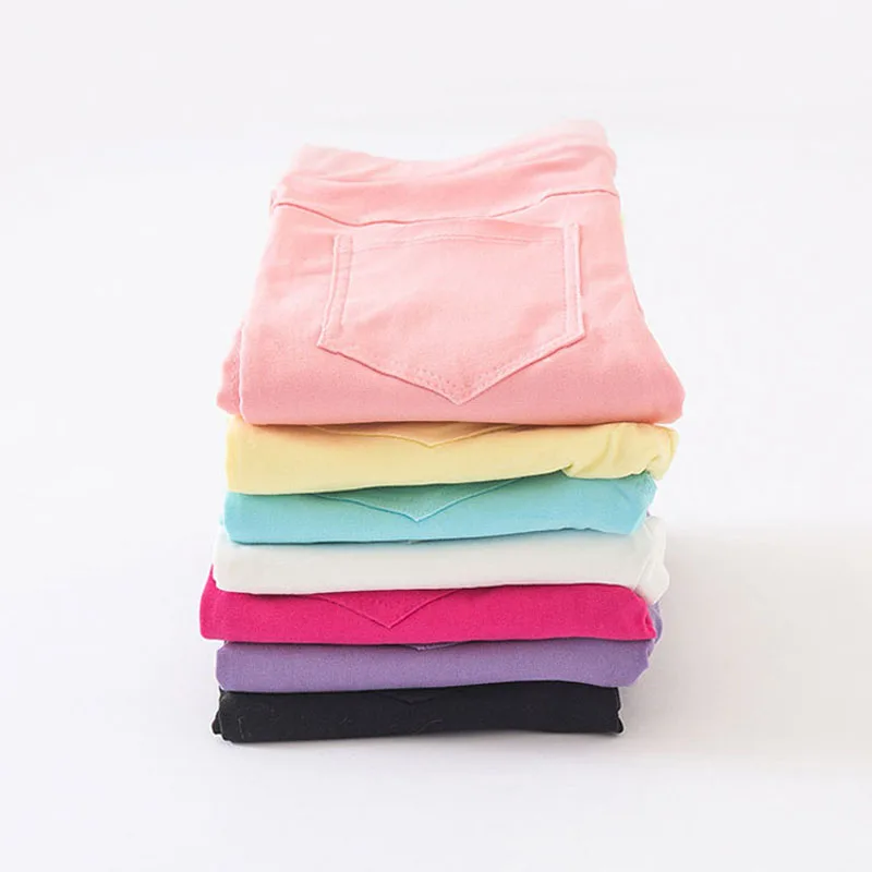 Высококачественные весенне-летние узкие брюки для девочек, модные детские штаны ярких цветов