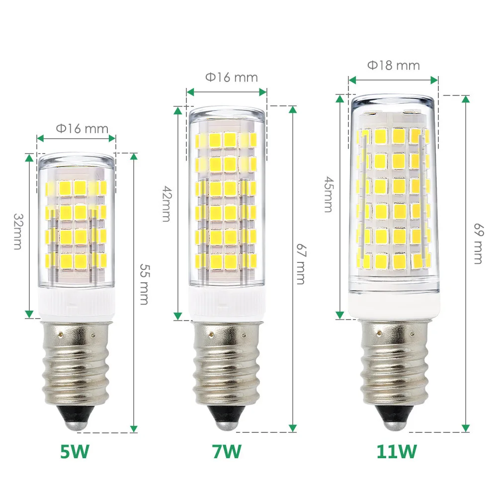 11 Вт 1000Lm светодио дный E14 SES небольшой капсулы лампочки кукурузы мини ламп накаливания холодный белый 6000 К AC220-240V ярче, чем 60 Вт галогенная лампа