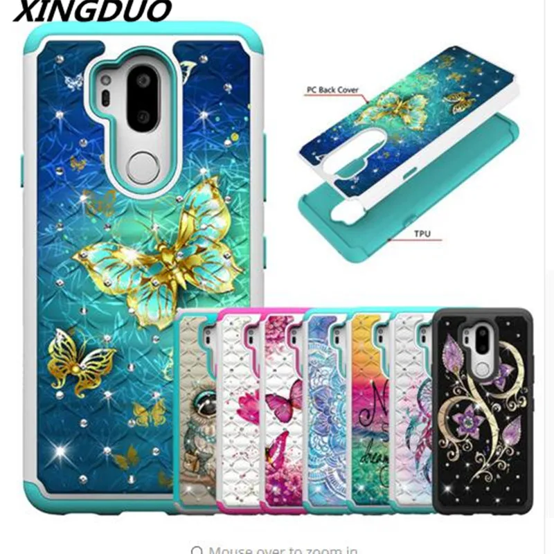 XINGDUO Высокое качество 2-в-1 ТПУ + PC чехол модные блестящие алмазные флэш-чехлы для