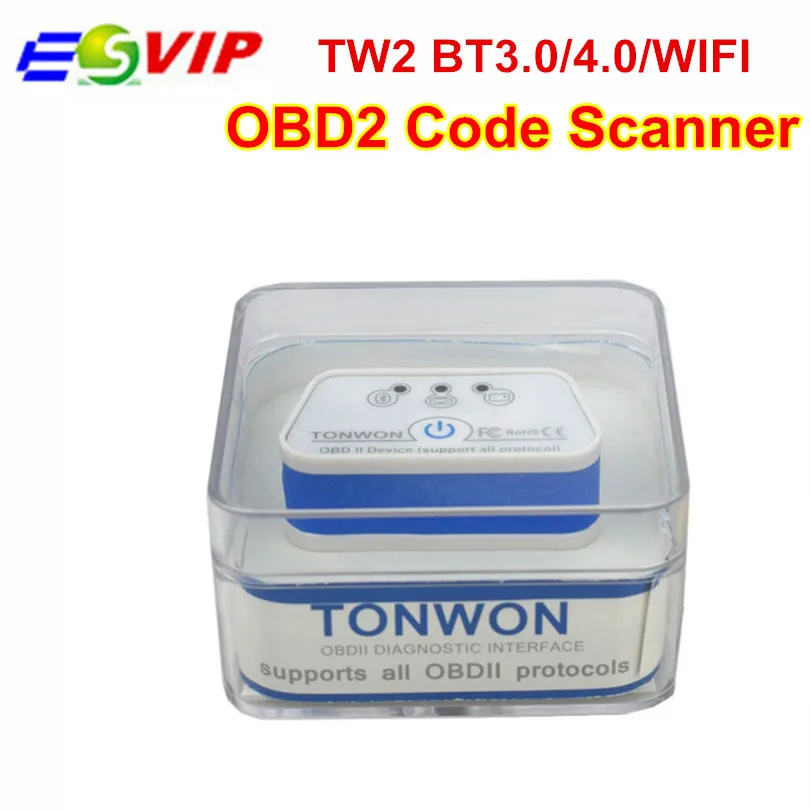 

TONWON TW2 ICAR2 OBD Diagnostic Tool Better than ELM327 OBD2 Coder Reader Scan Tool TW2 BT3.0/4.0/WiFi for iOS and Android