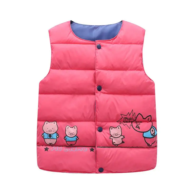 Детский жилет без рукавов; куртка для маленьких девочек; сезон осень-зима; жилет для мальчиков; цвет розовый, серебристый; Детские жилеты для девочек; Верхняя одежда; пальто - Цвет: pig rose