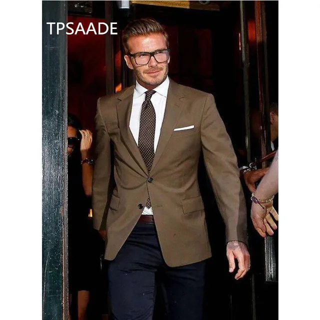 Terno Kamel David Beckham Anzug Nach Maß Außergewöhnliche Mann Smoking  Bräutigam Trauzeuge Hochzeit Beste Anzüge (Jacke + hose)|Suits| - AliExpress