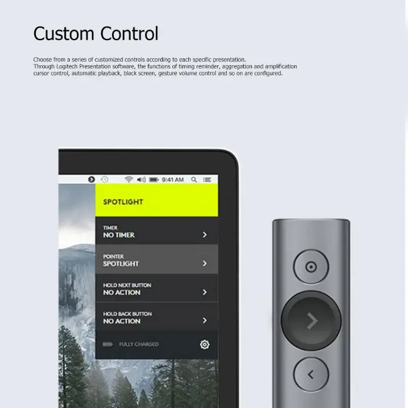 Logitech Bluetooth 30 м Диапазон прожектор Презентация дистанционное управление Расширенный цифровой Подсветка беспроводной Презентер ручка сланец