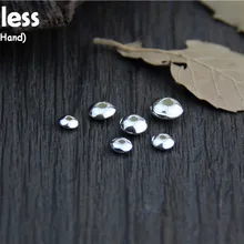 Uglyless реального S925 стерлингового серебра плоских шаров Бисер аксессуары ювелирные изделия DIY Мини Размеры изделий ручной работы Spacer Бусины ювелирные изделия