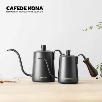 

CAFEDE KONA Stainless Steel Hand Coffee Maker Teflon Long Mouth Coffee Maker Coffee Maker 600ML