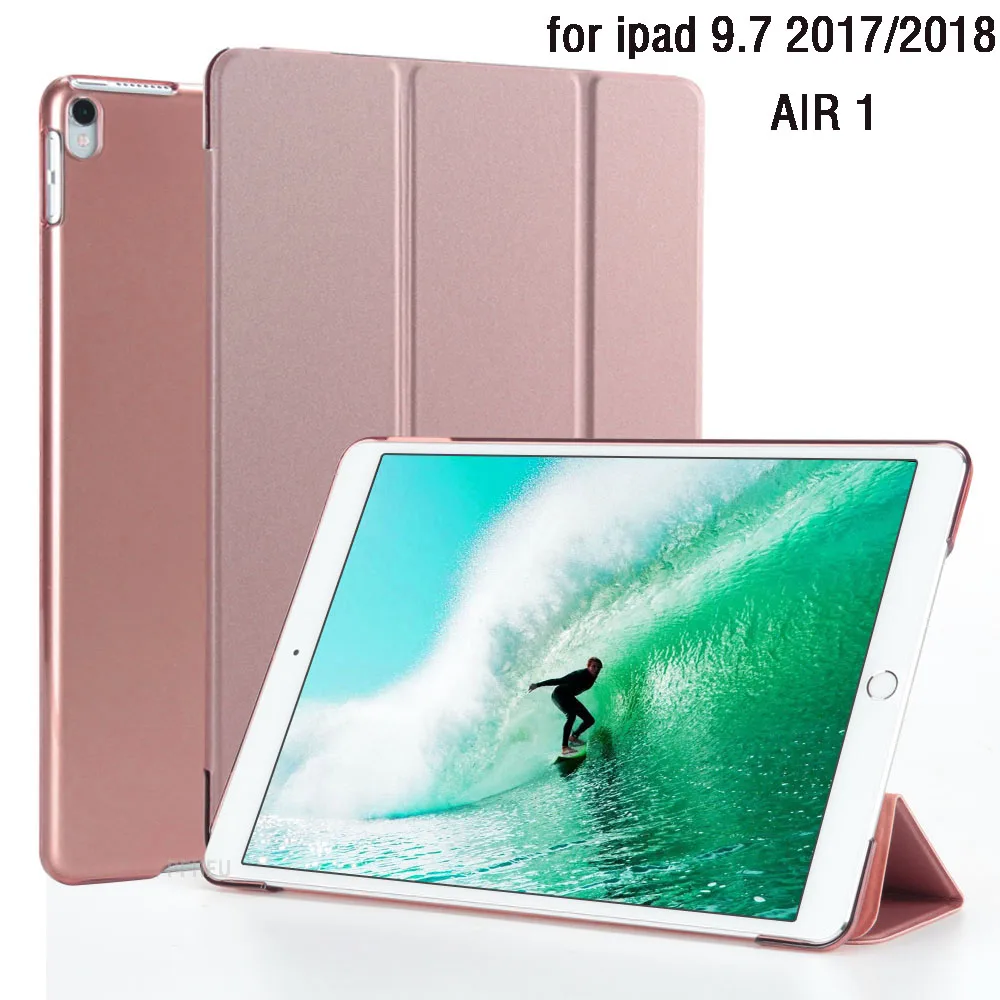 Чехол PFHEU для нового iPad 9,7-6 для Air 1 с магнитом для пробуждения сна, Ультратонкий кожаный чехол для планшета 1: 1 - Цвет: Rose Gold