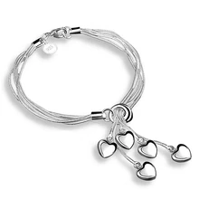 1X Шарм Мода Тай Чи Висячие 5 сердце серебряный браслет-цепочка для женщин девочек подарок