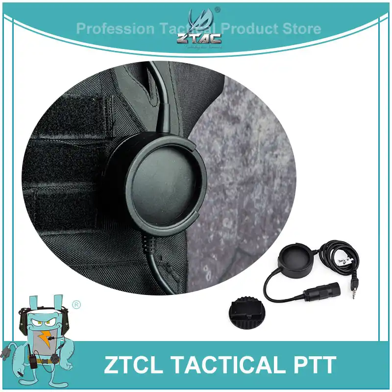 Ztac PTT Военная гарнитура Peltor ZTCI Midland PTT кнопка для разговора разъем отверстие радио часть Airsoftsports Тактический аксессуар Z138 - изображение
