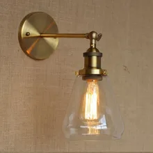 Золотой Винтаж бра огни с Стекло Абажур В Лофт Промышленные Стиль arandela Lampara сравнению edison бра