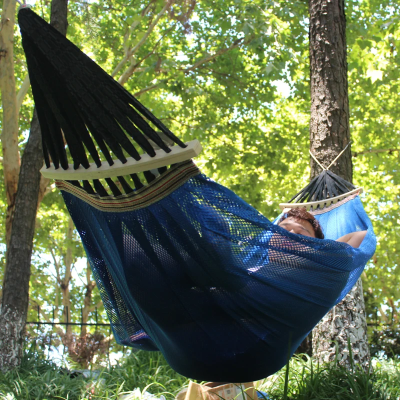 SAMIBULUO Rope Swing Hammock Summer Breathable Mesh Hammock with Tree Hanging Straps Rope for Camping Travel Beach