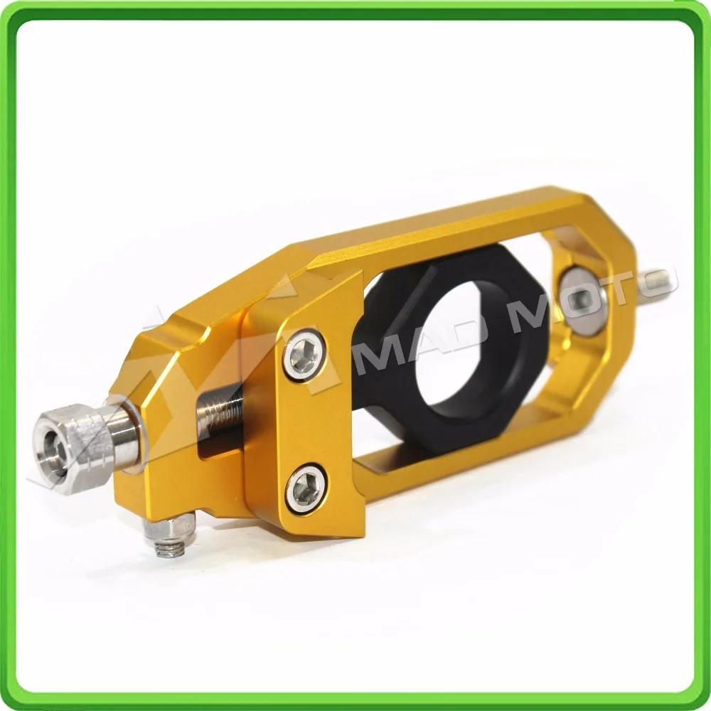 Aluminum motorcycle Chain Tensioner Adjuster fit for YAMAHA T MAX 530 TMAX 530 T-MAX 530 2012 2013 2014 2015 2016 Gold & Black (12)
