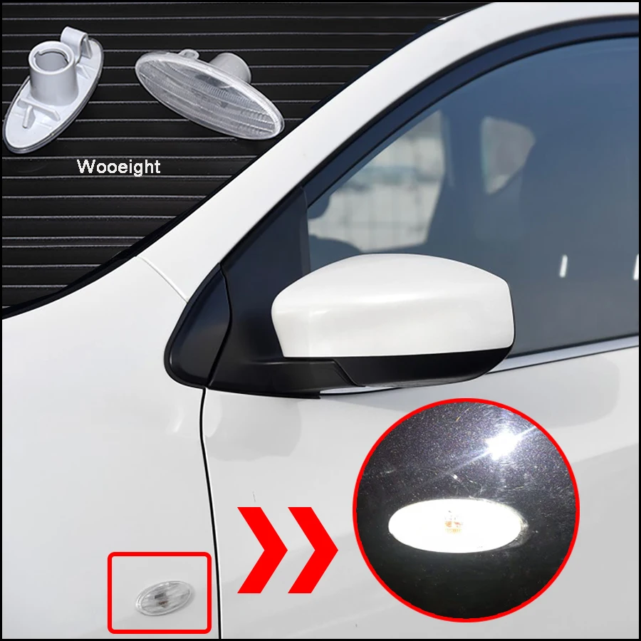 Wooeight 1 Pair Side Turn Signal Lamp Fender Marker Lights Cover For Nissan Cube Juke Leaf Note Micra X-TRAIL March Juke Qashqai (1)