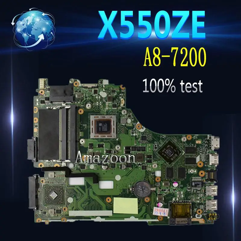 Amazoon для For Asus X550ZE K555Z A555Z X555Z X750/X550 материнская плата ноутбука A8 7200 процессора с