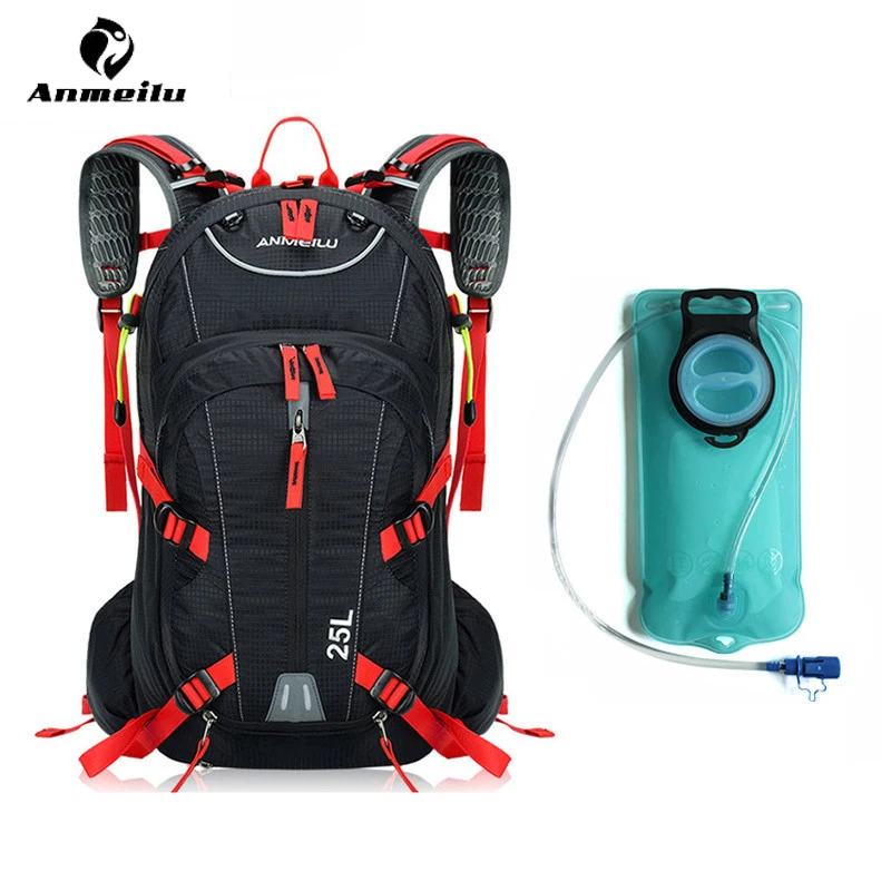 

Anmeilu Water Bag With Rain Cover Waterproof 25L Outdoor Sport Bag Camping Climbing Hiking Cycling Backpack Hydration Bladder