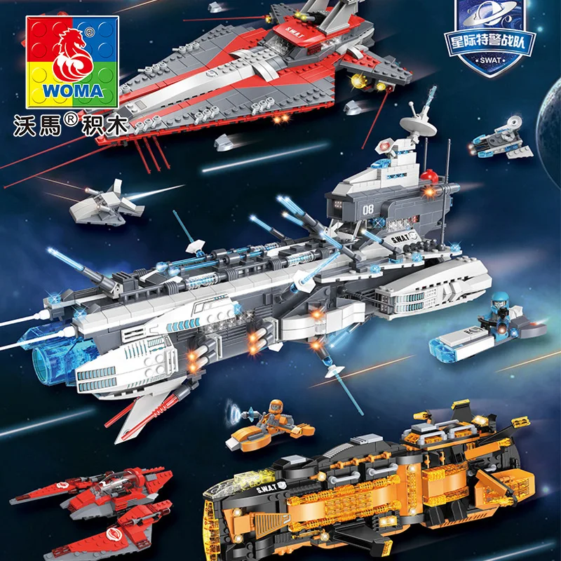 

Intersteller SWAT Ships Compatible Legoinglys Star Wars Building Blocks Star Trek Ships Models Toys For Children