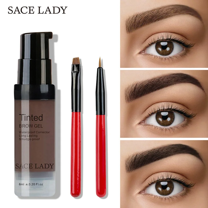 SACE LADY Гель для макияжа бровей 6 видов цветов коричневый черный хна