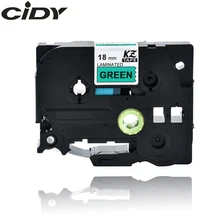 Этикетка CIDY Tze 741 Tz741 черный на зеленом ламинированные Совместимость P touch 18 мм tze-741 tz-741 tze741 кассета с маркировочной лентой картридж