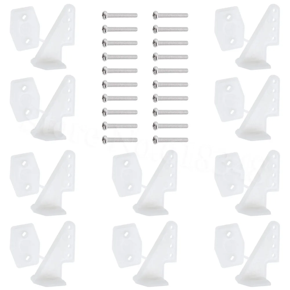 10Sets Pom Pin Horns 20x27 mm 4hole With Screws L20xW15xH25 RC Airplane Parts Electric Planes Foam Aeromodelling Replacement 1000 pcs nylon pin horns 21x11 mm 4 hole for rc model airplane parts remote control foam electric plane free shipping