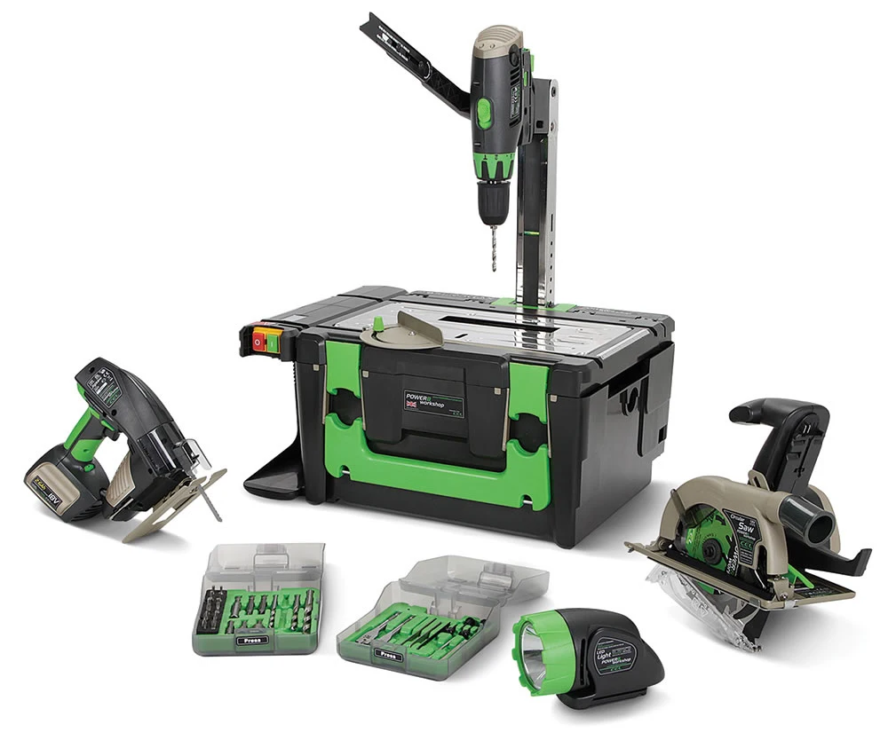 18v 2 6Ah Li ion Powered POWER8workshop Lithium Cordless Power 8 Workshop Cordless Combo Kit
