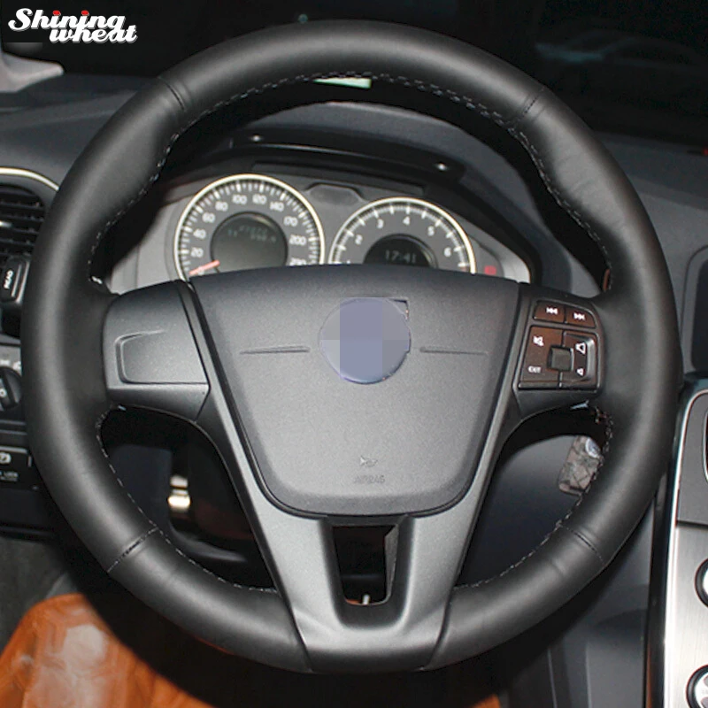 Ручная строчка BANNIS черный из натуральной кожи для Volvo S60 V40 V60 V70 2014 XC60|Чехлы на руль|