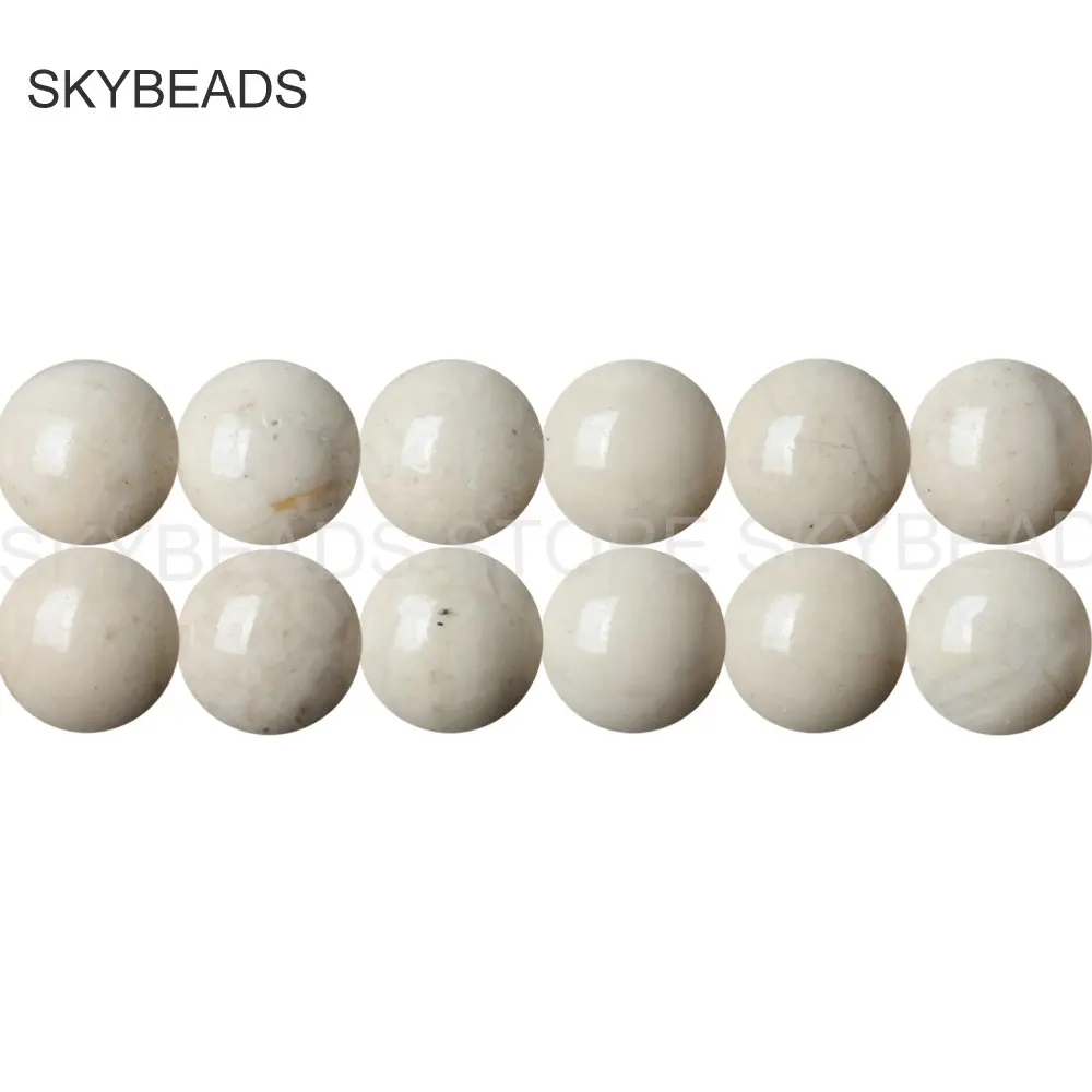 

Natural White Fossilized Semiprecious Stone 6 8 10 10mm Beads for DIY Necklace Bracelet Earring Jewelry Craft Making Supplies