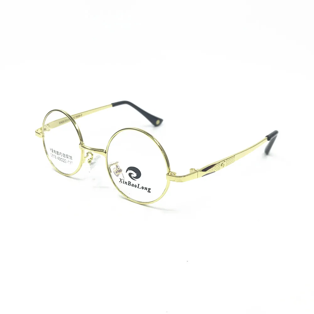 Титан Винтаж 40 мм маленький круглый полный обод оправы для очков Rx в состоянии очки для мужчин женщин очки - Цвет оправы: GOLD
