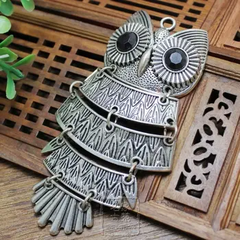 

Exquisite antique silver copper imitation DIY Miao silver jewelry accessories lady Owl Pendant Pendant