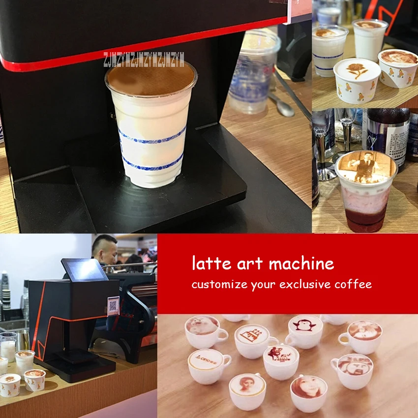 3D печать кофейная машина полностью автоматическая 3D сенсорный экран Latte Art машина 60 Вт молочный чай магазин молоко для чая и других напитков принтер машина