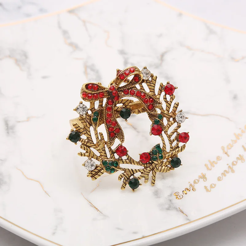 

6PCS Metal Christmas Napkin Christmas Napkin Ring Wedding Banquet Hotel Table Supplies
